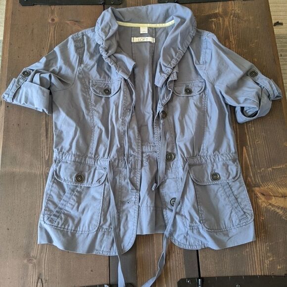 Ann Taylor LOFT spring blazer gray blue size small - Picture 1 of 4